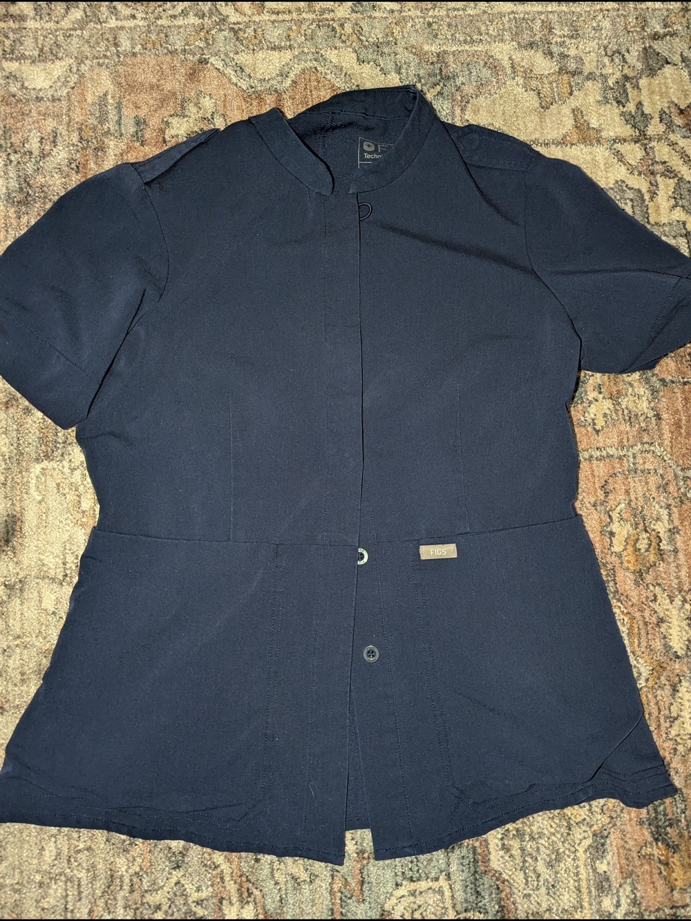 FIGS Navy Short-Sleeve Button Down And Pants SET